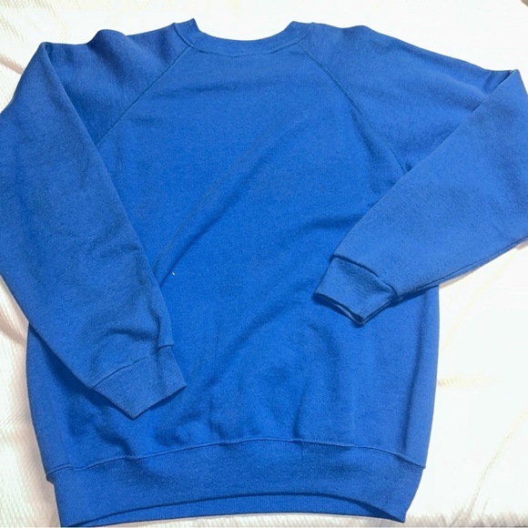 Ugly Christmas Sweatshirt Hanes Blue Festive Snowman Crewneck Sweater Vintage - Picture 4 of 6